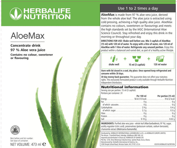 calories in aloe vera plant AloeMax Aloe Vera Drink 473 ml – Best of Herbalife